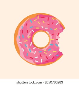 pink donut with colorful candy