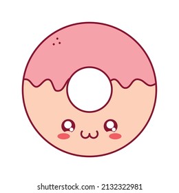 pink donut design over white