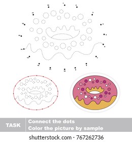 Pink Donut. Dot to dot educational game for kids.