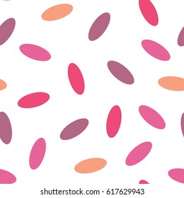 Pink donut glaze or ice cream top with many decorative sprinkles.