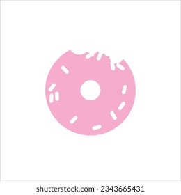 símbolo del vector del icono de donut rosa