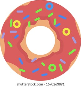 Rosa Donut, Illustration, Vektorillustration auf weißem Hintergrund.