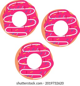 Pink donut, ilustración, vector sobre un fondo blanco.