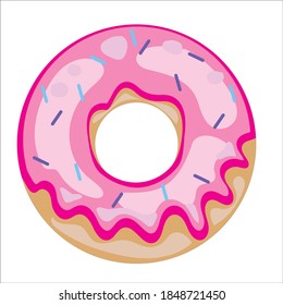 Pink donut for sweet design