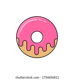 Arte de ilustraciones vectoriales de donuts rosados