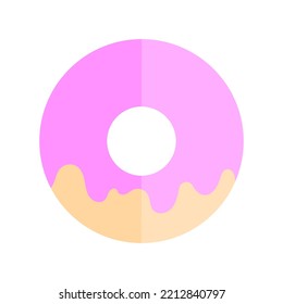 Pink donuts in realistic style. Sweet food. Vector illustration. Stock picture. 