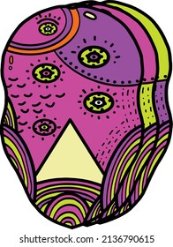 Pink doodle fancy abstract mask