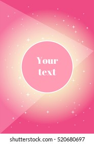 Pink doodle with geometric stars; geometric layout with your text