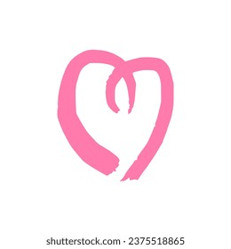 Pink doodle love vector hand draw illustration design symbol template