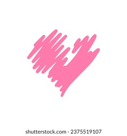 Pink doodle love vector hand draw illustration design symbol template