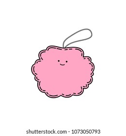 Pink doodle sponge, vector illustration