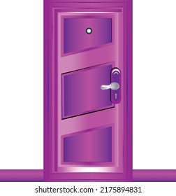 Puerta rosa con imagen vectorial de diseño clásico