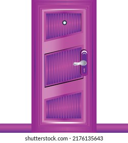 Pink door with classic design vector image