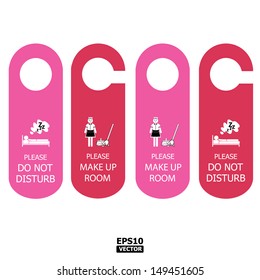 Pink Door Hangers Tags for Wedding, Valentine, Romantic Room in Romantic Hotel and Resort- EPS10 Vector