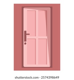 Pink door is slightly open, inviting you to discover what lies beyond