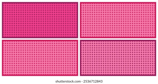  Fondo de arte pop rosa en estilo cómico retro con diseño de puntos, Ilustración vectorial. Fondo de colores rosados. Conjunto de fondos de colores con un borde. 
