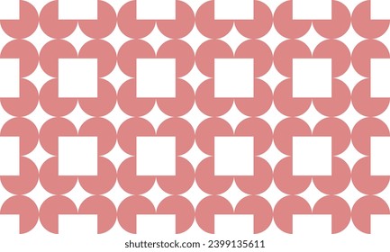 Pink dot block square continue as round chain flower, seamless repeat pattern, design for fabric print or wrap paper background wallpaper