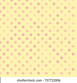 Pink dot on yellow background for design, Dot wallpaper, texture textile or background, Vector
