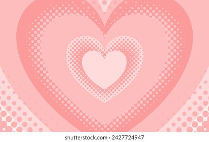 Pink with Dot Pattern Heart-shaped Tunnel Background
