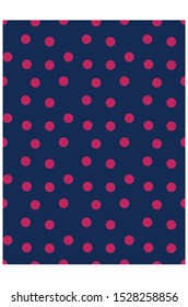 pink dot print with navy background 