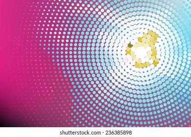 Pink dot wall lighted. pink halftone  techno background