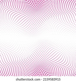 Pink dot wave and  white abstract background