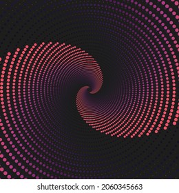 Pink dots backdrop spiral. Abstract background. Gradient. Vector illustration.