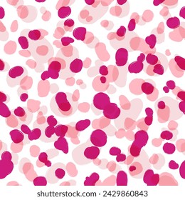 Patrón sin fisuras de los puntos rosados, fondo del vector de la piel animal, manchas caóticas, con la textura del cepillo