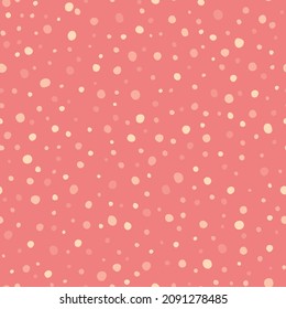 Pink dots seamless pattern with pink background.