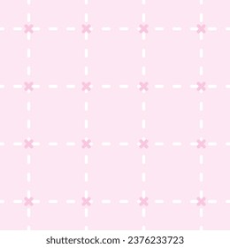 pink dotted cell cross plussign pattern seamless, background, wallpaper, wrapping, tablecloth, textile, vector illustration