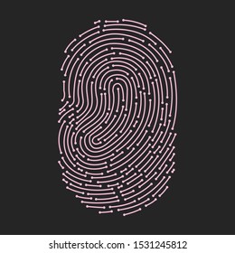 Pink Dotted Line Fingerprint Vector Logo,sign, symbol . Creative colorful pastel Design Vector  Logo Icon.