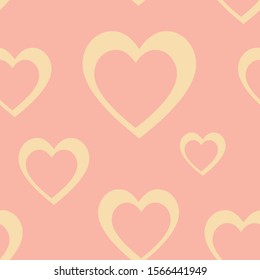 Pink double heart design element seamless pattern. Pink background textile texture.