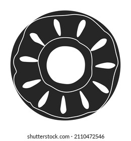 Pink doughnut vector icon.Black vector icon isolated on white background pink doughnut.