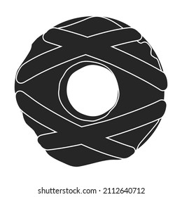 Pink doughnut vector icon.Black vector icon isolated on white background pink doughnut.