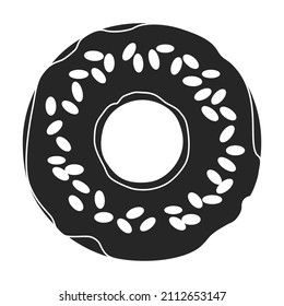 rosafarbene Doppel-Vektorsymbol.Schwarze Vektorsymbol einzeln auf weißem Hintergrund, rosafarbene Donmutter.