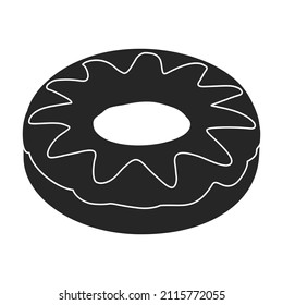 Pink doughnut vector icon.Black vector icon isolated on white background pink doughnut.