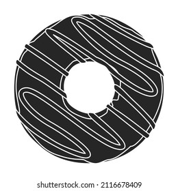Pink doughnut vector icon.Black vector icon isolated on white background pink doughnut.