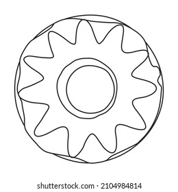 Pink doughnut vector icon.Outline vector icon isolated on white background pink doughnut.