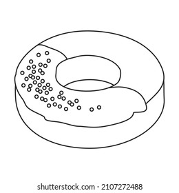 Pink doughnut vector icon.Outline vector icon isolated on white background pink doughnut.