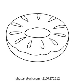 Pink doughnut vector icon.Outline vector icon isolated on white background pink doughnut.