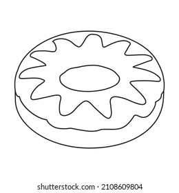 Pink doughnut vector icon.Outline vector icon isolated on white background pink doughnut.