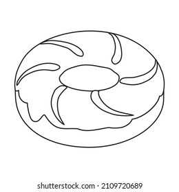 rosafarbene Doppel-Vektorsymbol.Umfassende Vektorsymbol einzeln auf weißem Hintergrund, rosafarbene Doughmutter.