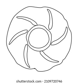 Icono de vector de anillos rosados.Icono de vector de contorno aislado en rosquilla rosa de fondo blanco.