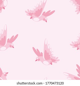 PINK DOVE FLIYING PATTERN GESIGN