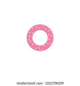 pink downat icon, vector isolated downat symbol set isolated on white background