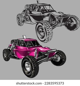 pink drag race racing car isolated in gray background for business elements, screen printing, digital printing,DGT,DFT and poster.