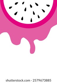 pink dragon fruit  splash icon over white background, for banner 