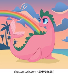 The Pink Dragon on island