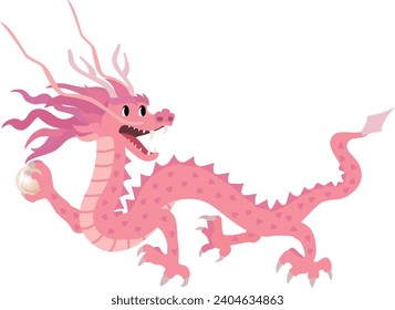 Rosa Drache des Jahres des Drachen.