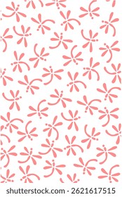 tecido padrão de libélula rosa no fundo branco. Papel de embalagem para animais 